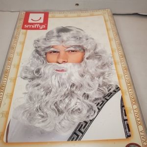 Zeus Wig Grey Beard and Eyebrows Hercules Moses Gandolf Santa Claus by Smiffy's.